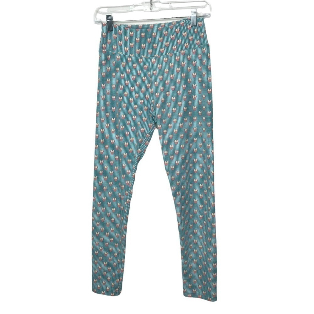 Lularoe Teal Polka Dot Minnie Mouse Leggings One Size
